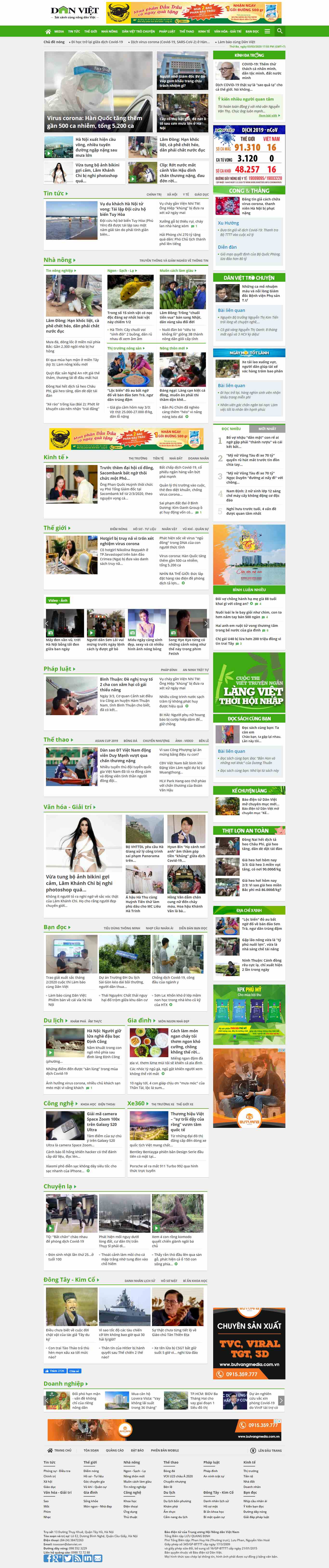 Thiết kế trang Web báo điện tử - danviet.vn
