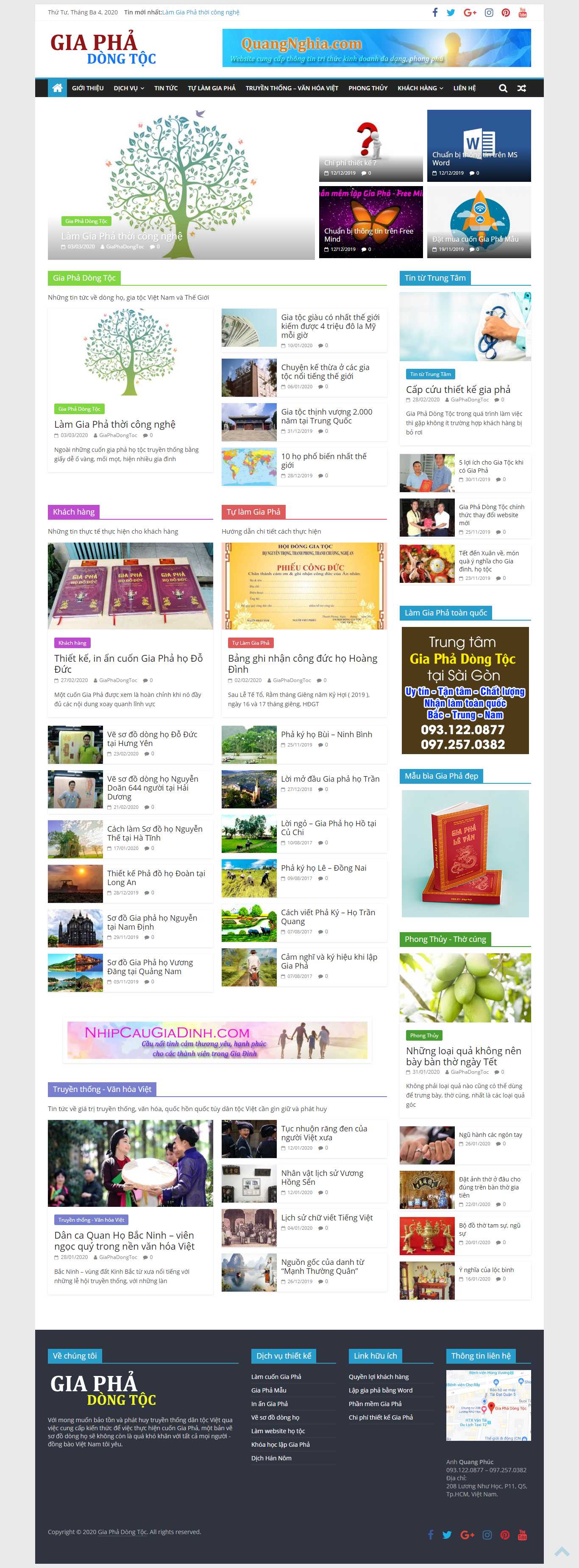 Thiết kế trang Web gia phả - phả đồ - giaphadongtoc.com