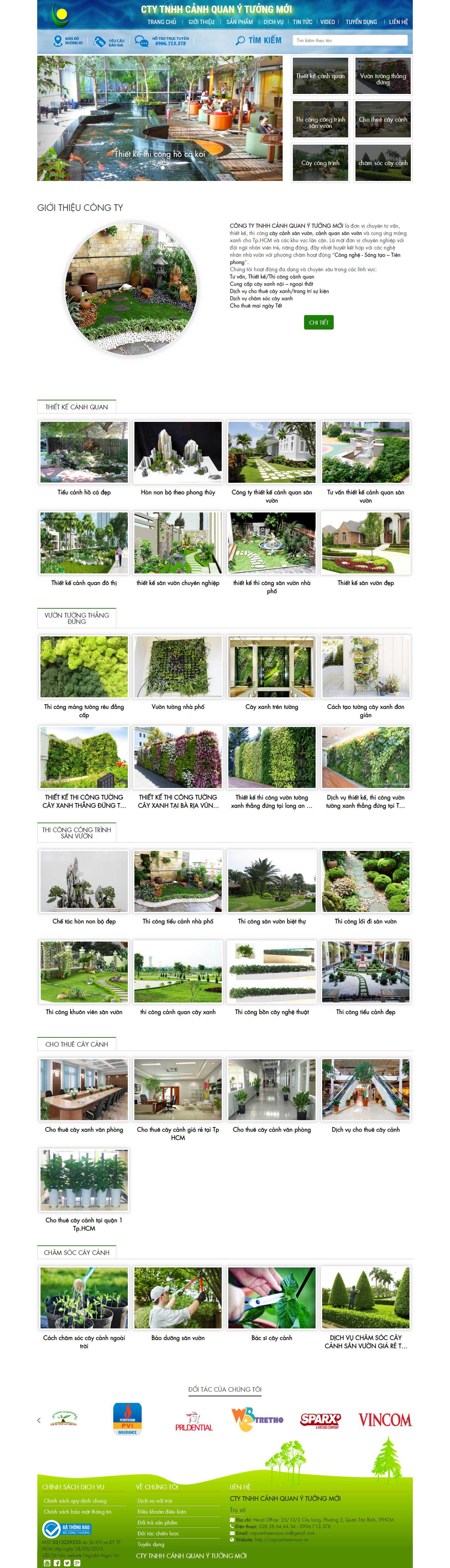 Thiết kế trang Web tiểu cảnh sân vườn - caycanhsanvuon.vn