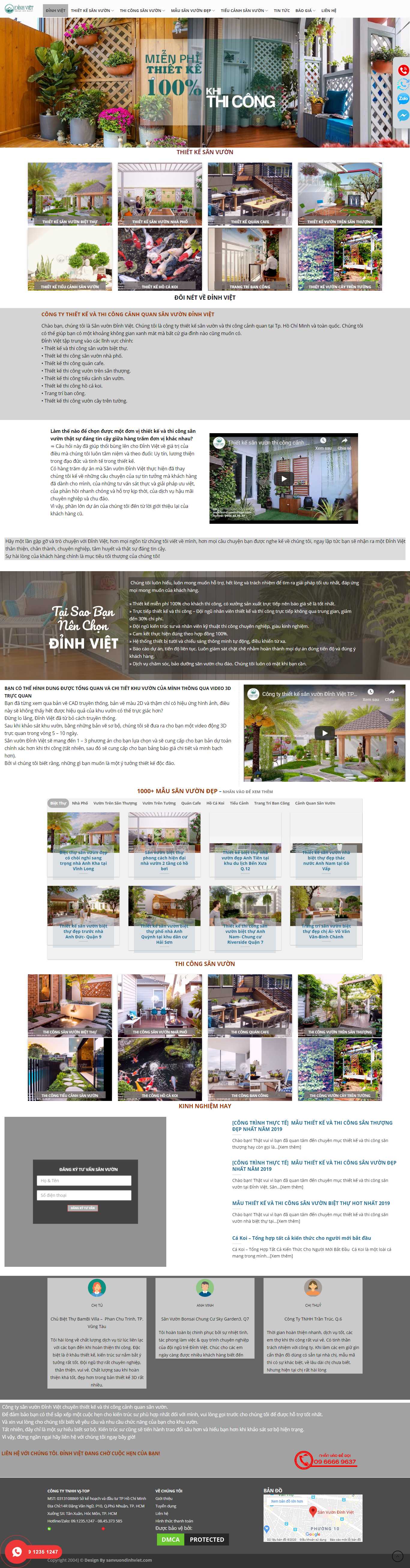 Thiết kế trang Web tiểu cảnh sân vườn - sanvuondinhviet.com