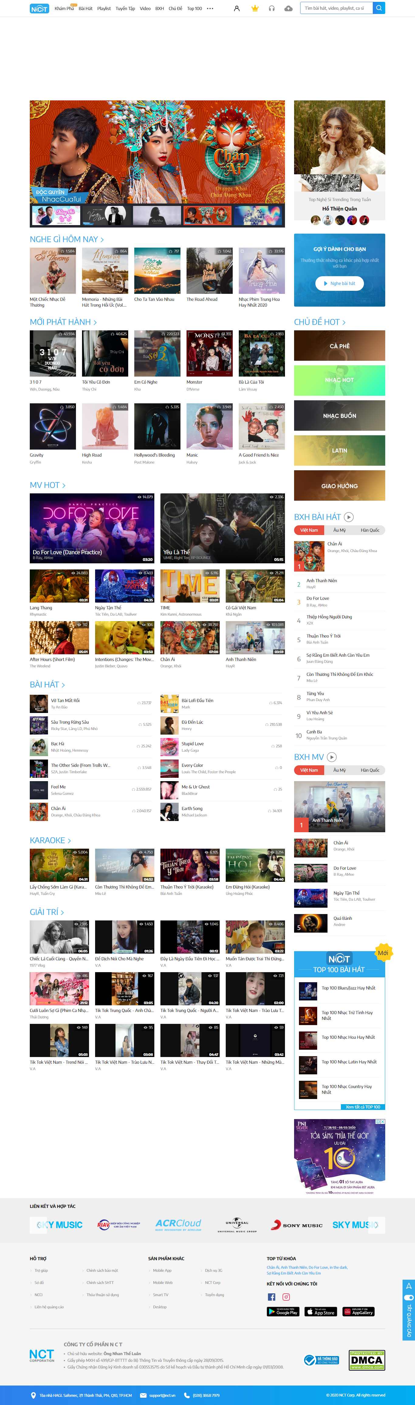 Thiết kế trang Web âm nhạc - www.nhaccuatui.com