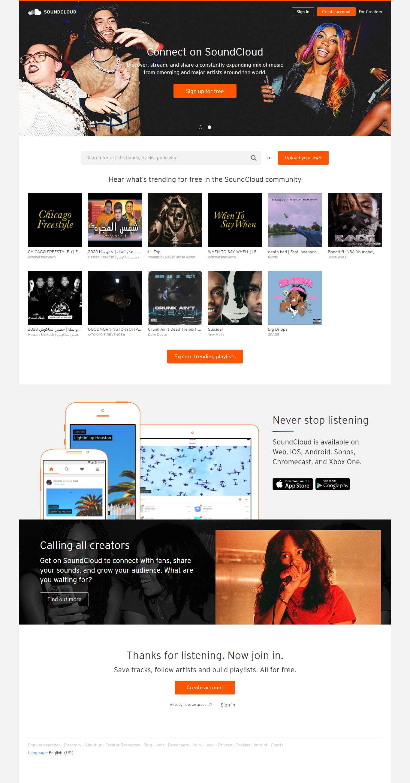 Thiết kế trang Web âm nhạc - soundcloud.com