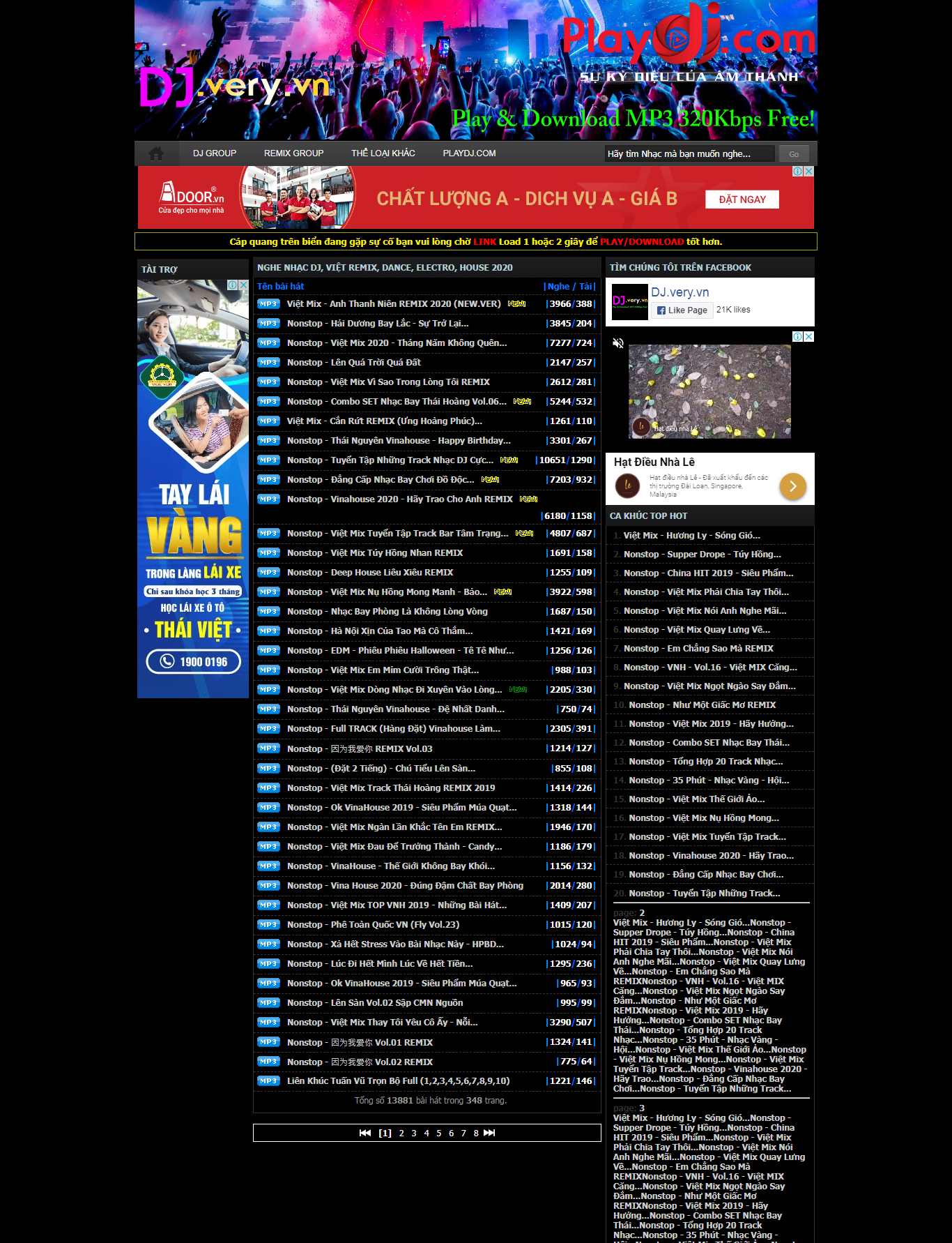 Thiết kế trang Web âm nhạc - dj.very.vn