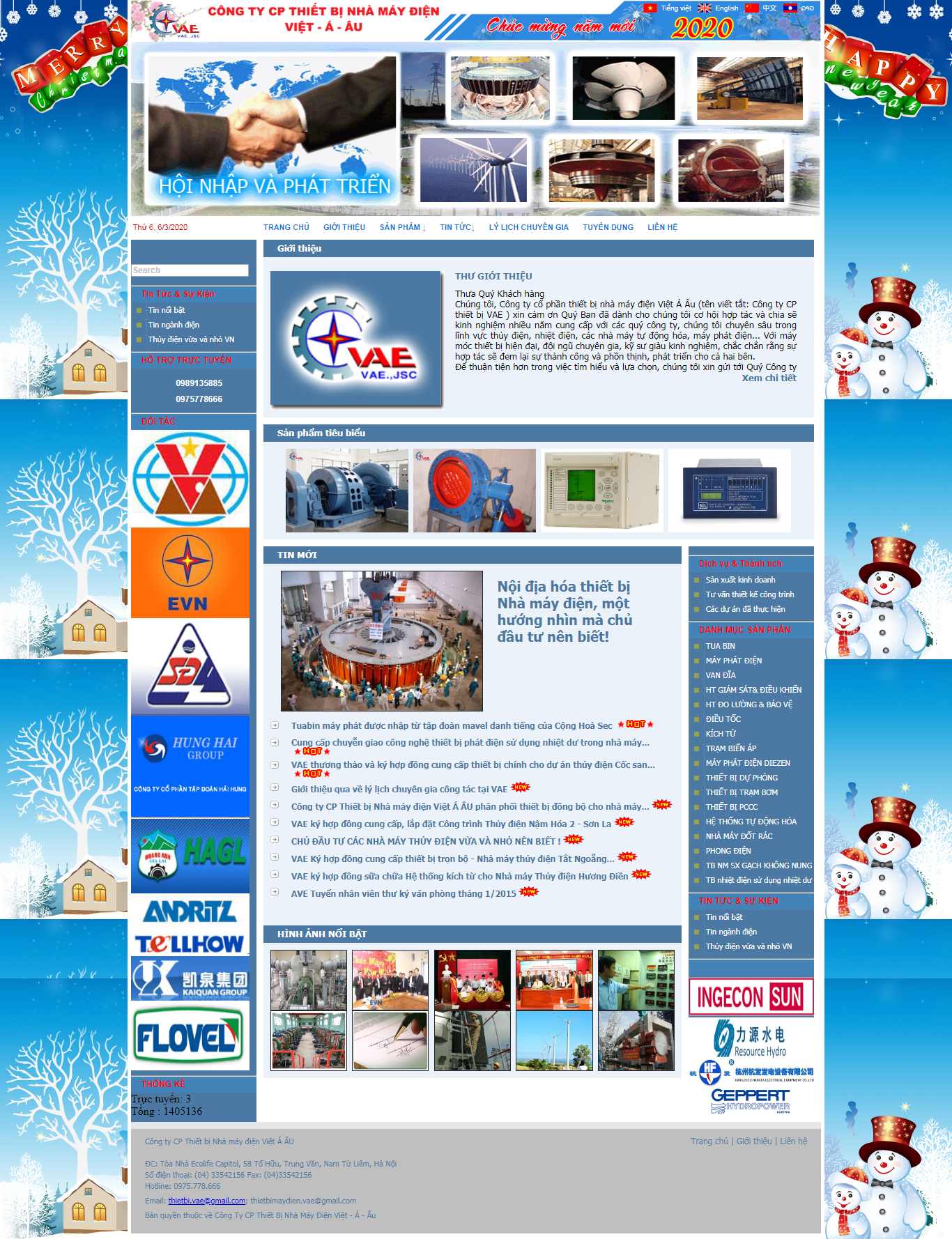 Thiết kế trang Web thiết bị thủy điện - thietbimaydien.com