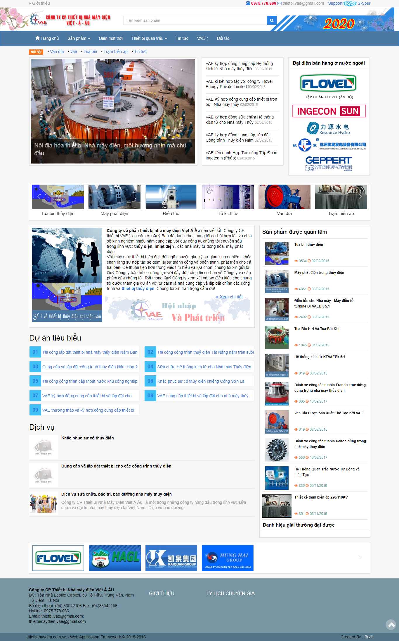 Thiết kế trang Web thiết bị thủy điện - thietbithuydien.com.vn