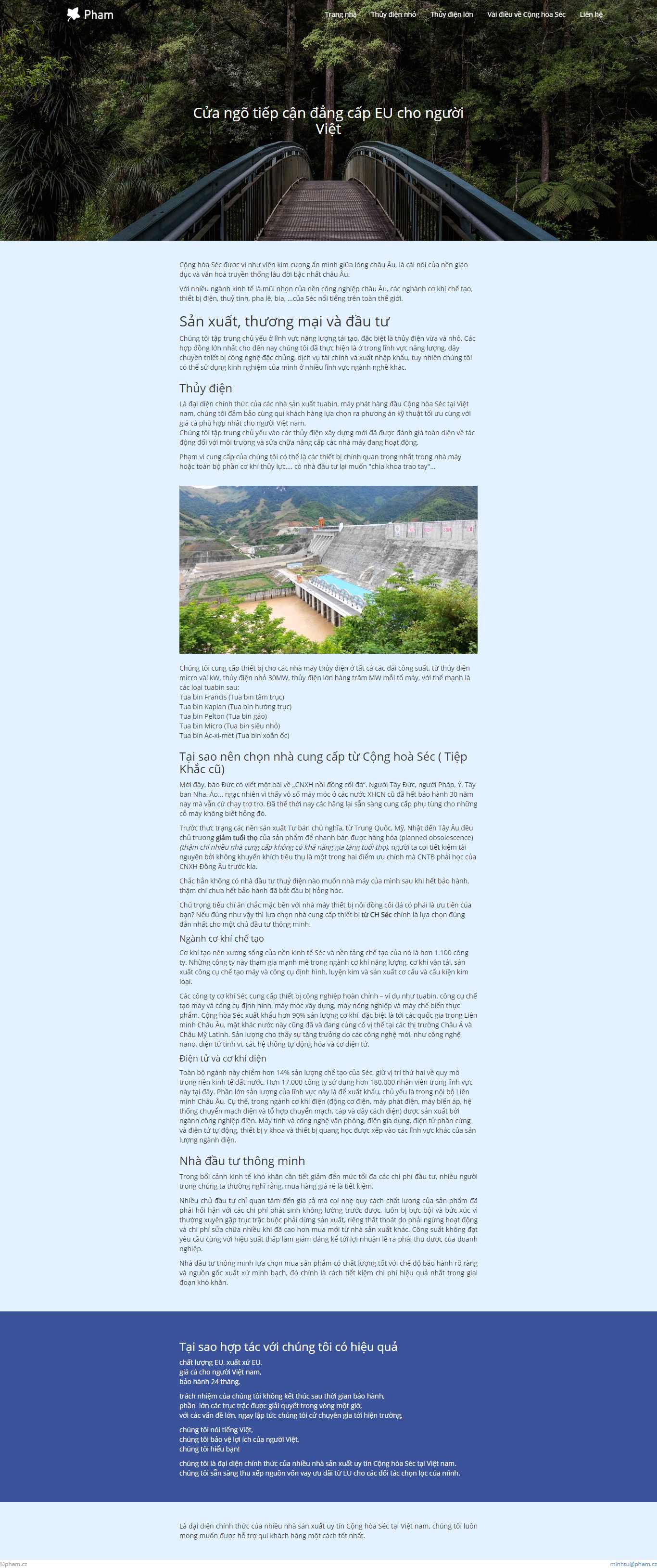 Thiết kế trang Web thiết bị thủy điện - pham.cz
