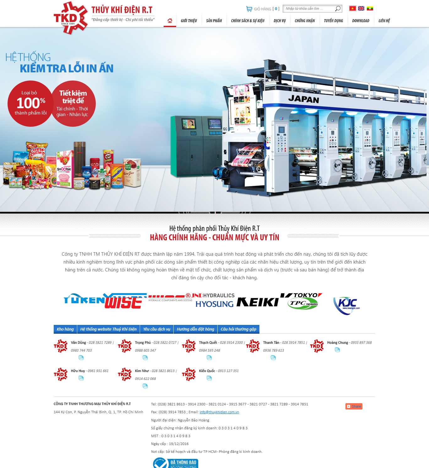 Thiết kế trang Web thiết bị thủy điện - www.thuykhidien.com.vn