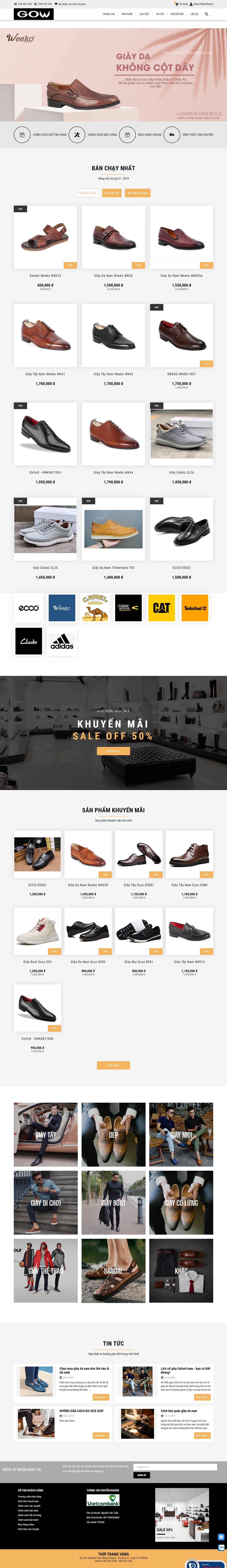 Thiết kế trang Web giày da - giayvnxk.com