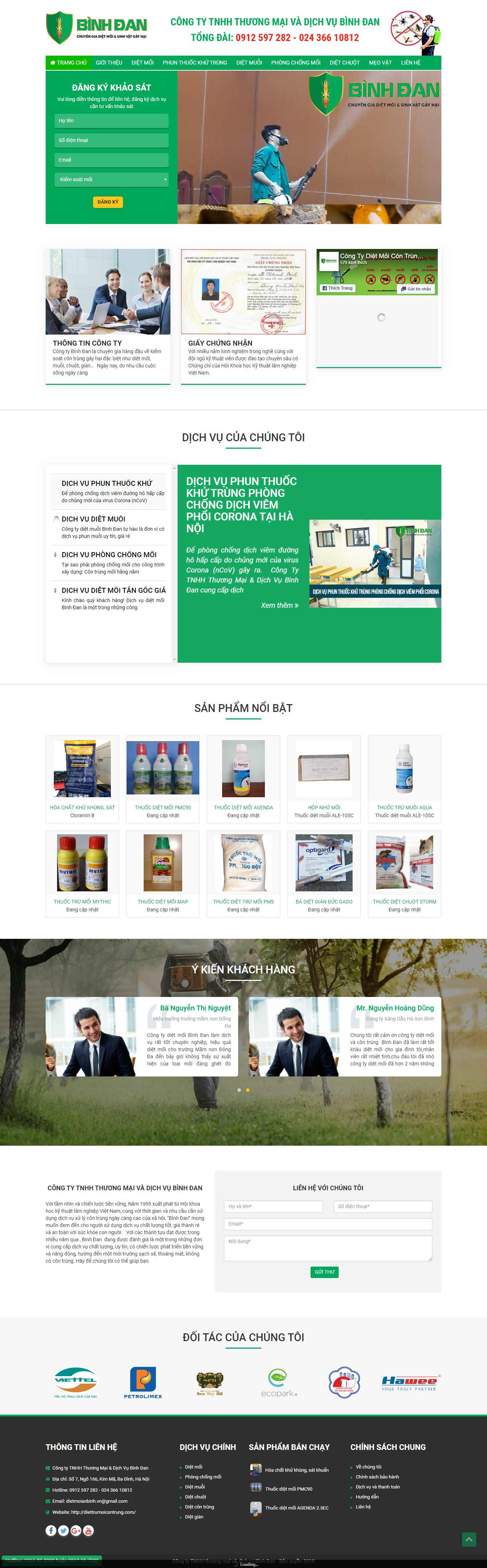 Thiết kế trang Web thuốc diệt côn trùng - diettrumoicontrung.com