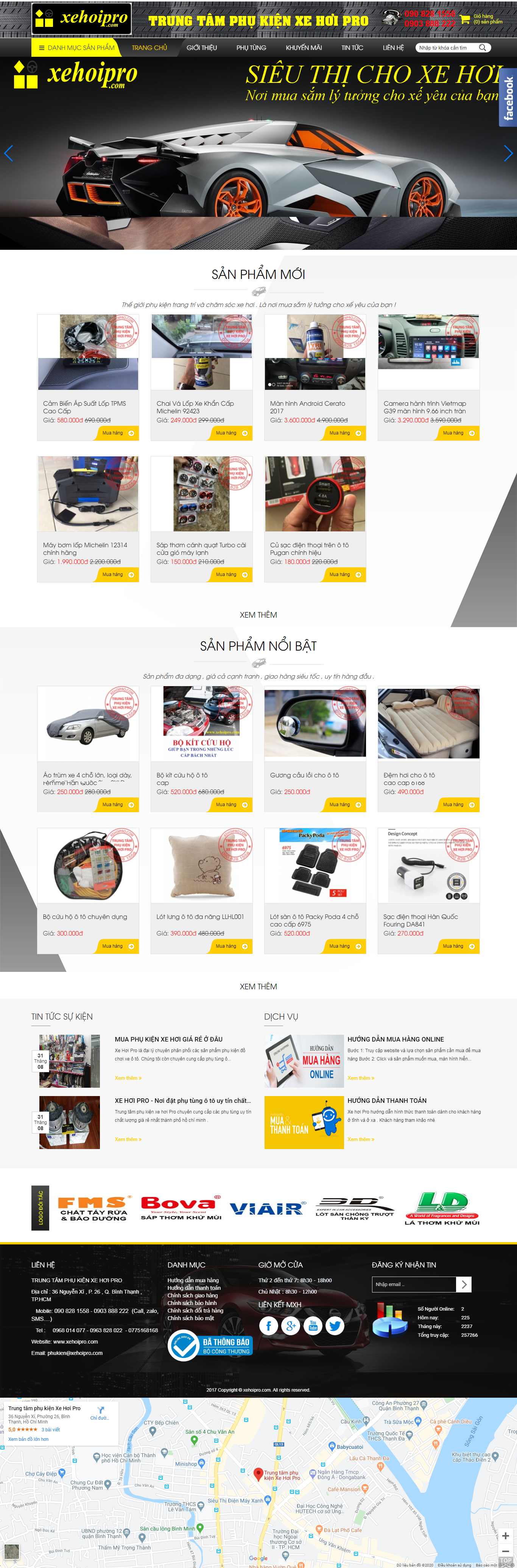 Thiết kế trang Web phụ kiện xe hơi - xehoipro.com
