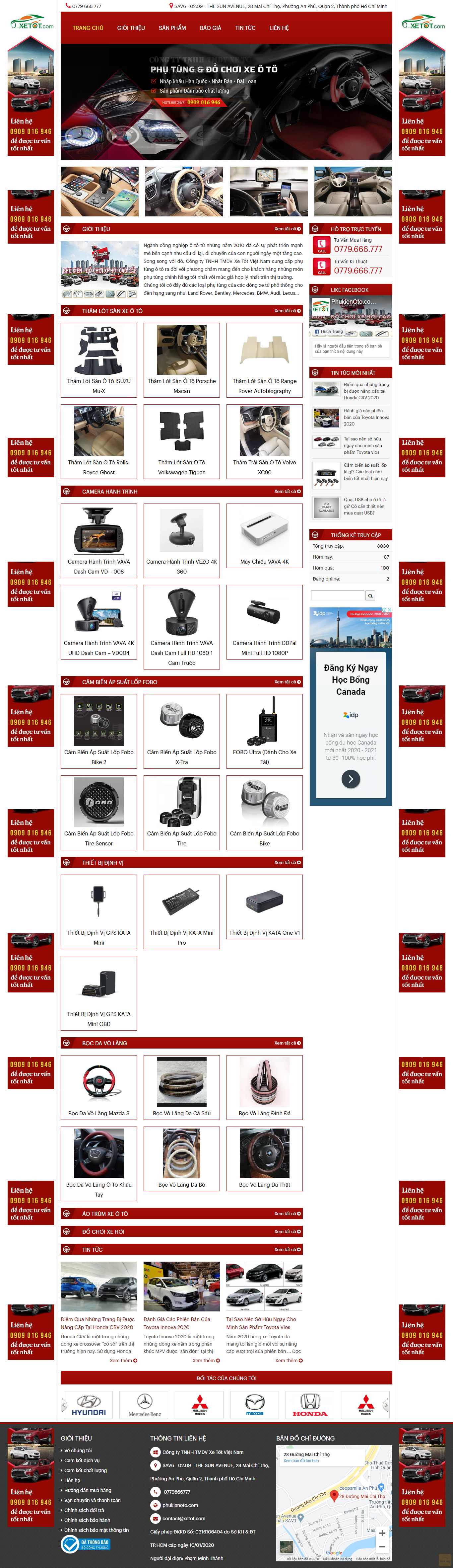 Thiết kế trang Web phụ kiện xe hơi - phukienoto.com