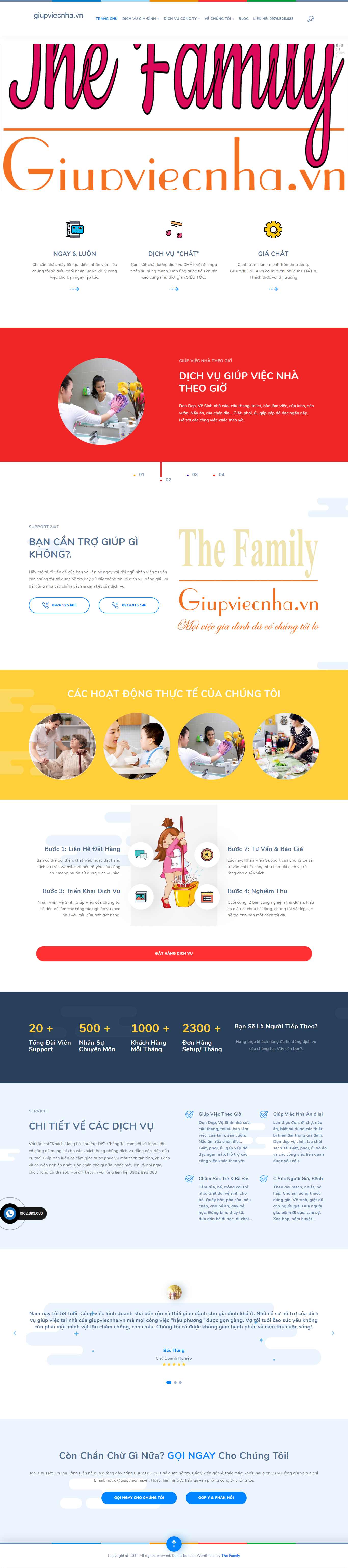 Thiết kế trang Web dịch vụ giúp việc - giupviecnha.vn