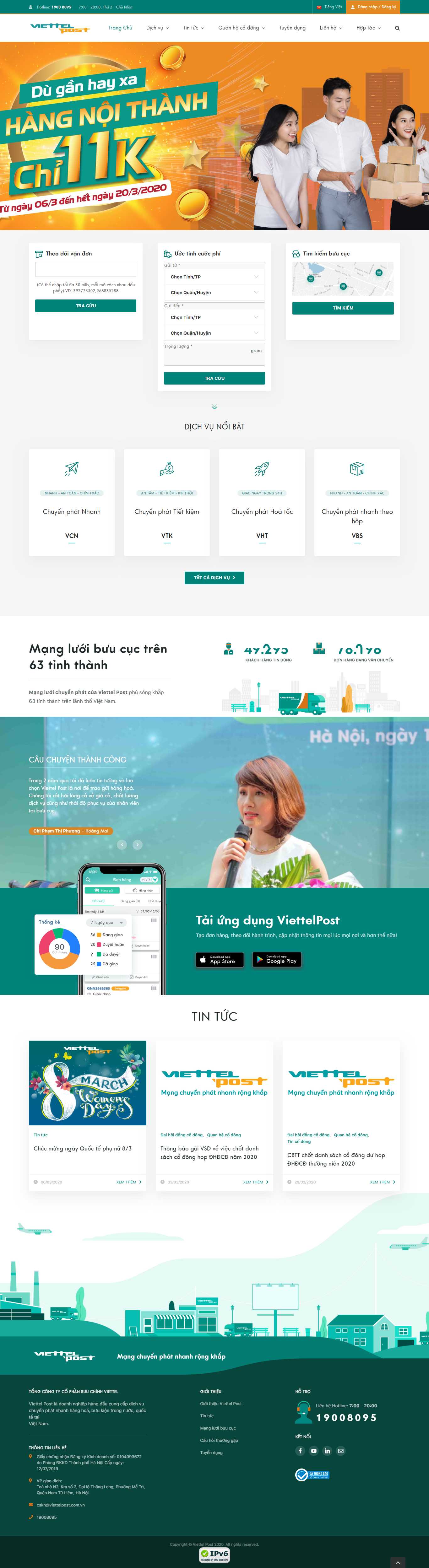 Thiết kế trang Web vận chuyển hàng hóa - viettelpost.com.vn