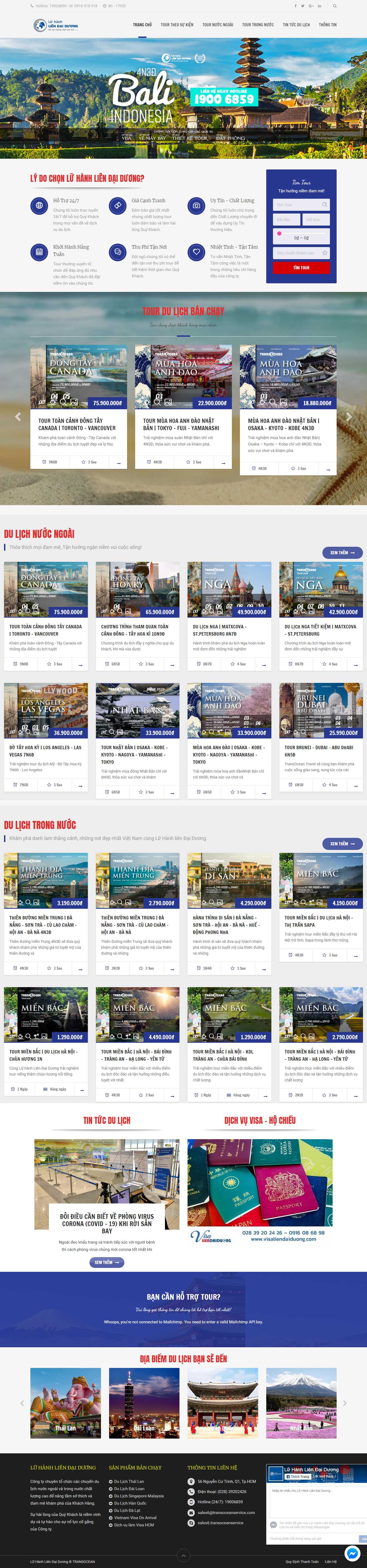 Thiết kế trang Web lữ hành - luhanhliendaiduong.vn