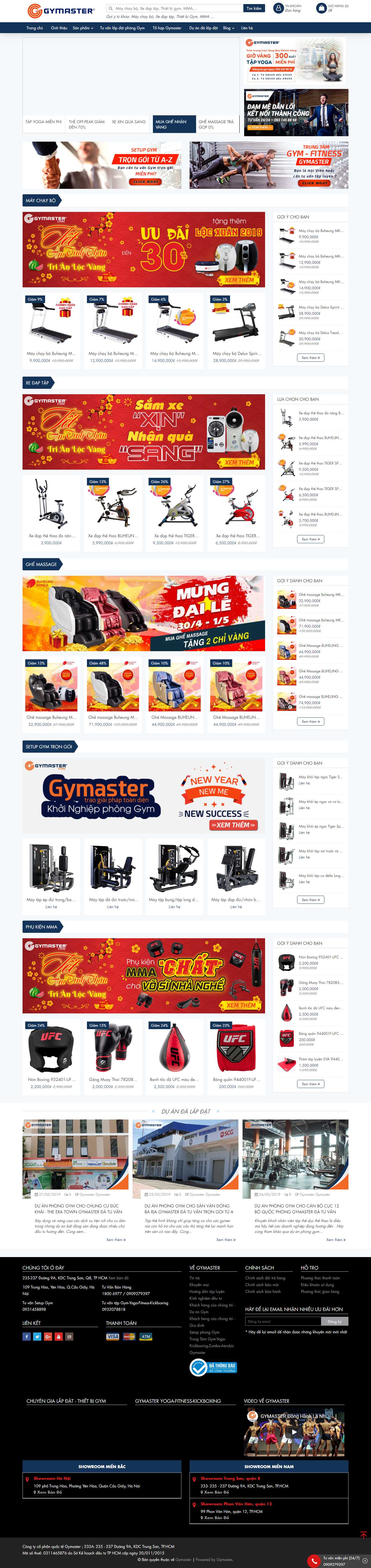 Thiết kế trang Web thiết bị gym - gymaster.vn