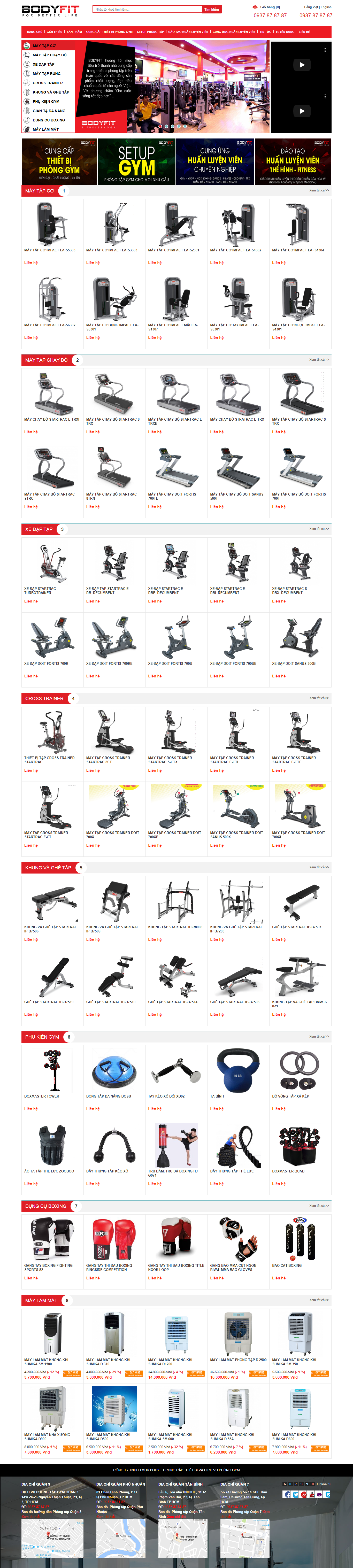 Thiết kế trang Web thiết bị gym - www.thietbiphongtap.com.vn