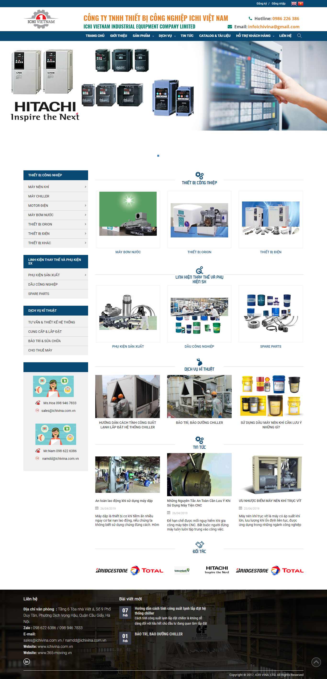 Thiết kế trang Web thiết bị công nghiệp - ichivina.com.vn