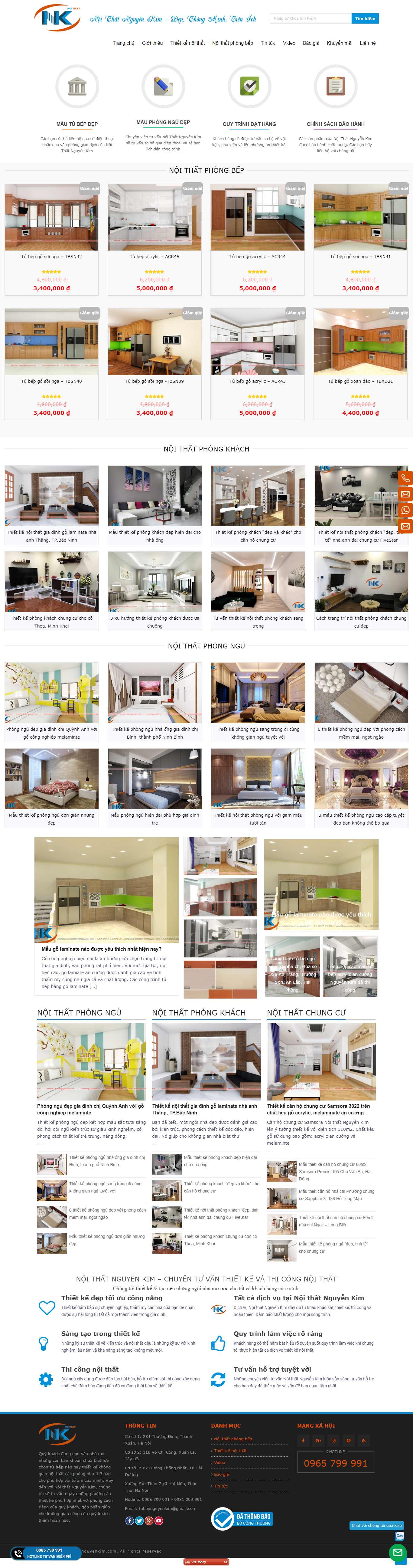 Thiết kế trang Web tủ bếp - tubepnguyenkim.com