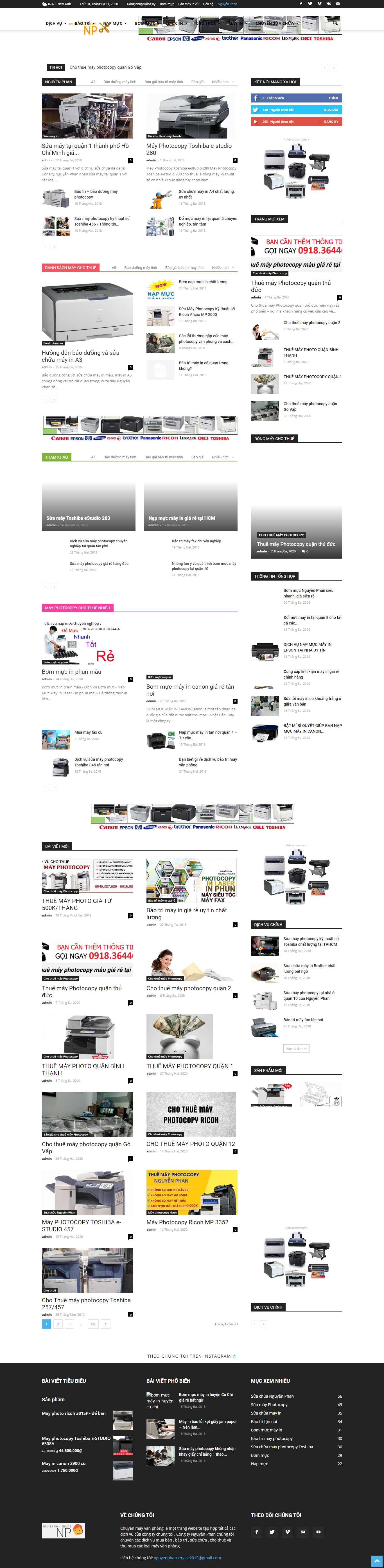Thiết kế trang Web máy văn phòng - chuyenmayvanphong.com