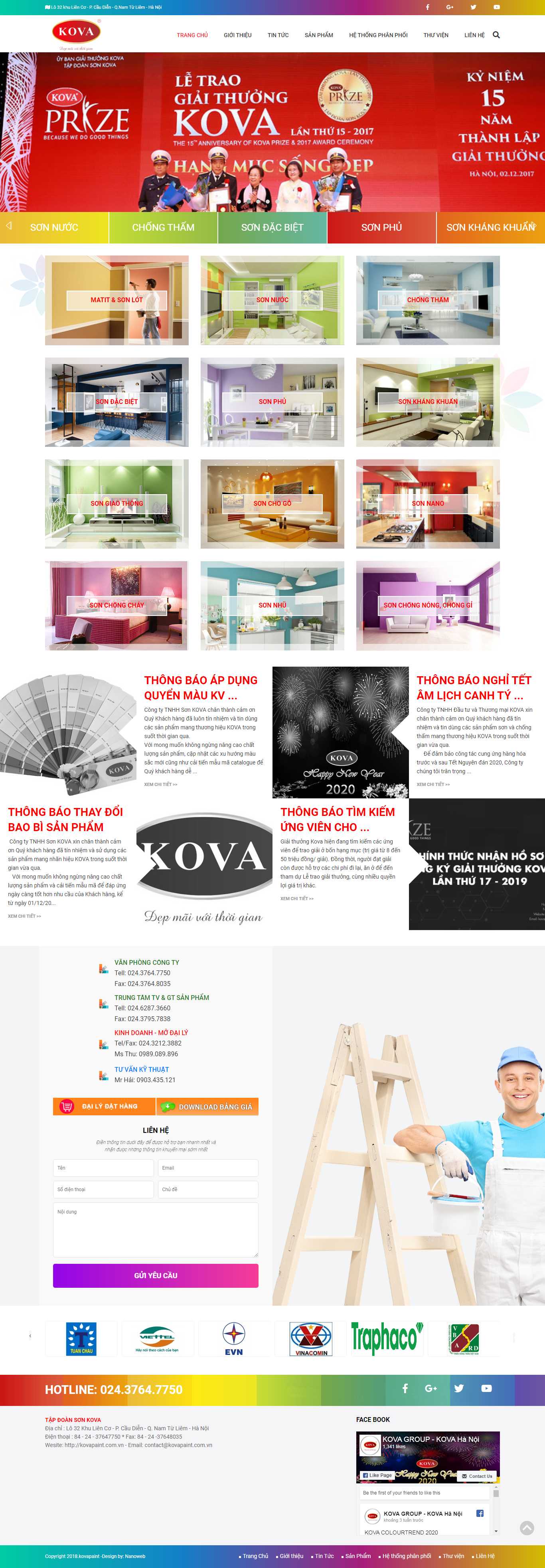 Thiết kế trang Web tập đoàn sơn - kovapaint.com.vn
