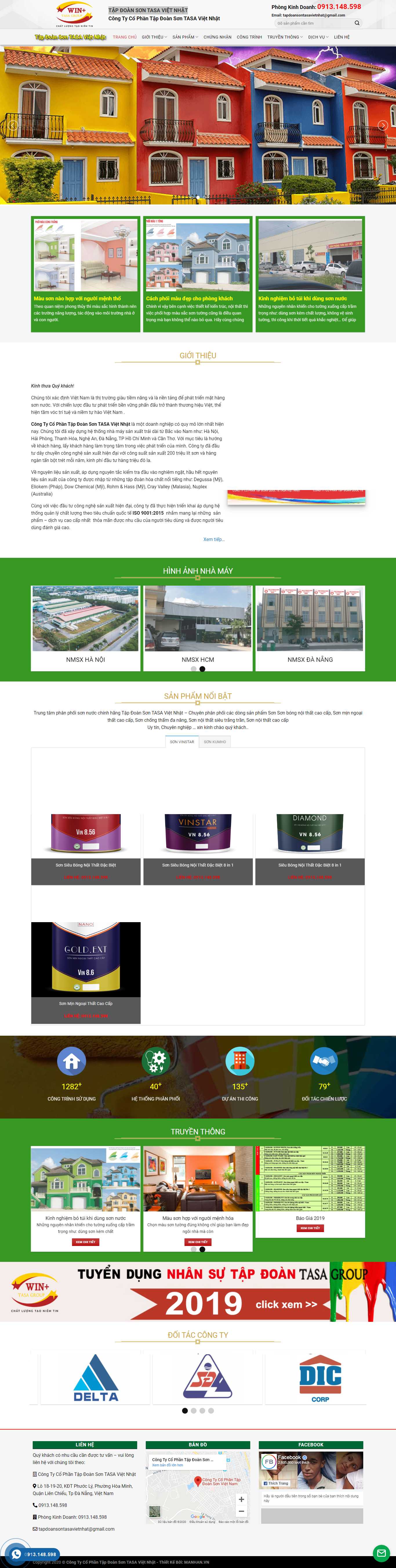 Thiết kế trang Web tập đoàn sơn - tasapaint.com.vn