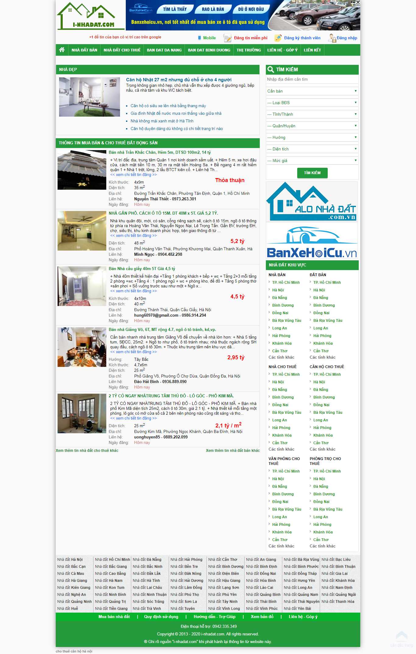 Thiết kế trang Web mua bán nhà đất - i-nhadat.com