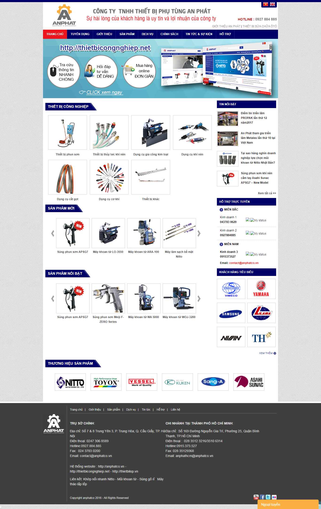 Thiết kế trang Web thiết bị công nghiệp - thietbicongnghiep.anphatco.vn