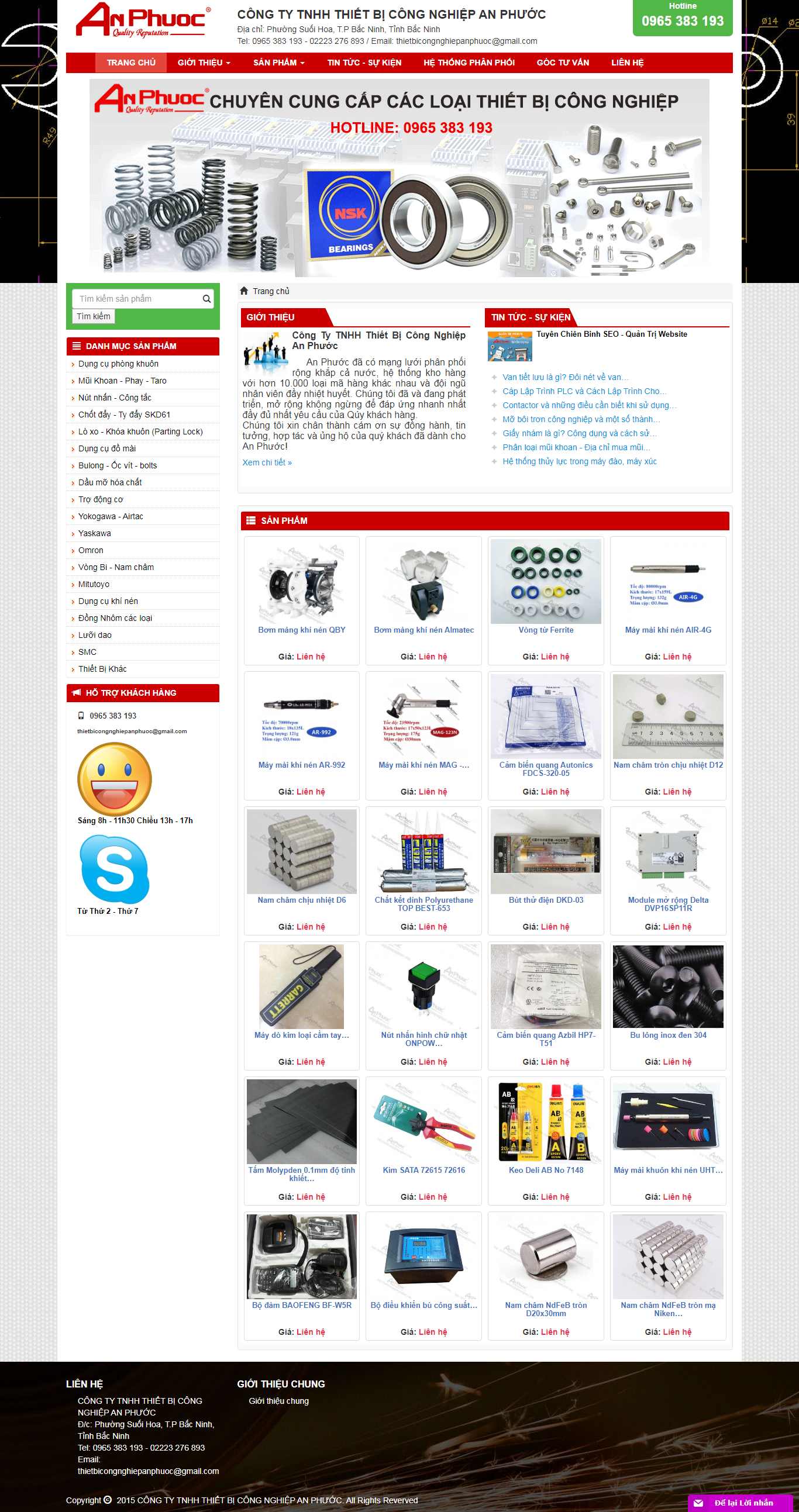 Thiết kế trang Web thiết bị công nghiệp - thietbicongnghiepanphuoc.com