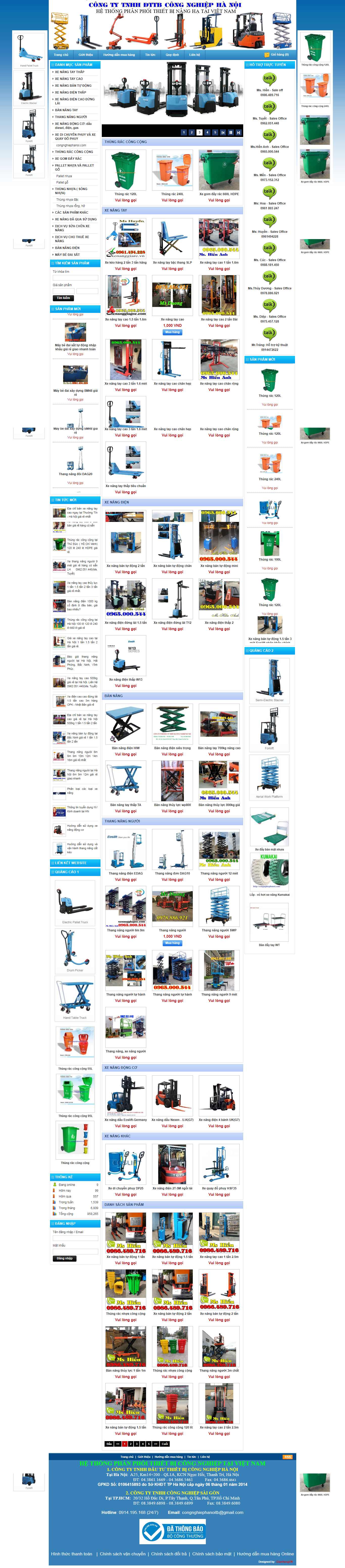 Thiết kế trang Web thiết bị công nghiệp - congnghiephanoi.com