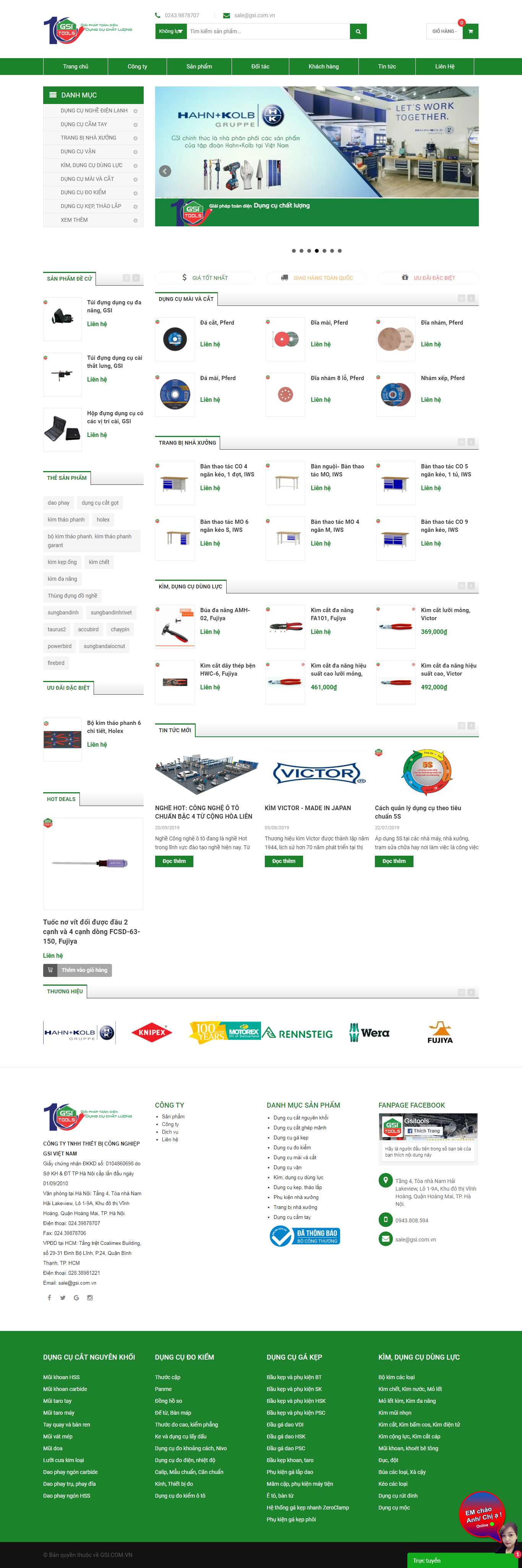 Thiết kế trang Web thiết bị công nghiệp - gsi.com.vn