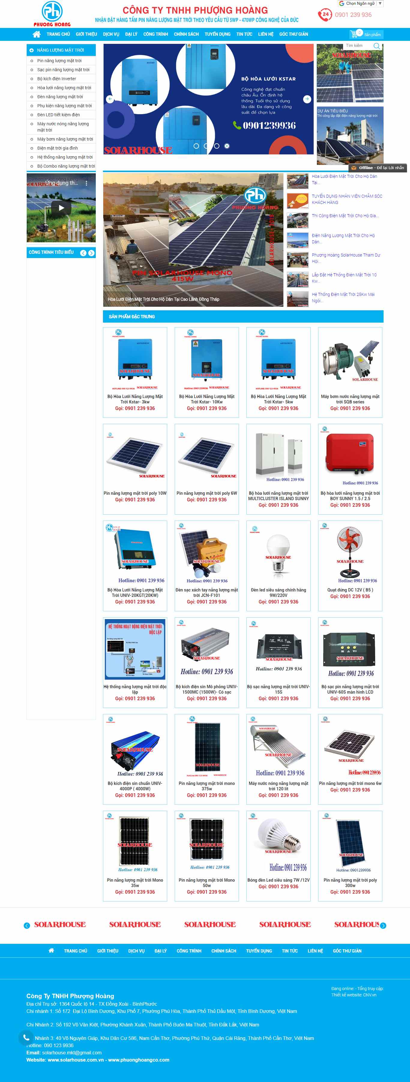Thiết kế trang Web hệ thống điện mặt trời - solarhouse.com.vn