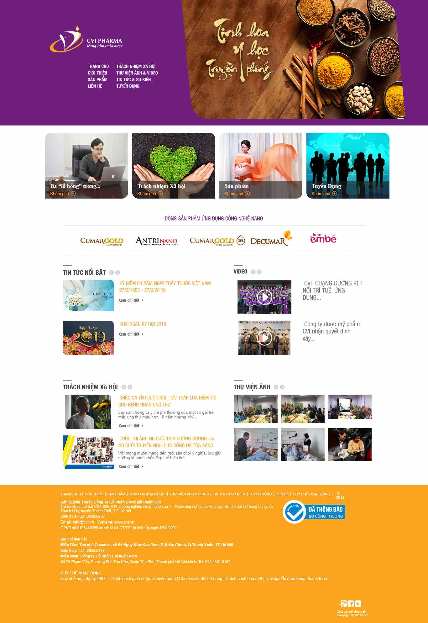 Thiết kế trang Web dược mỹ phẩm - cvi.vn