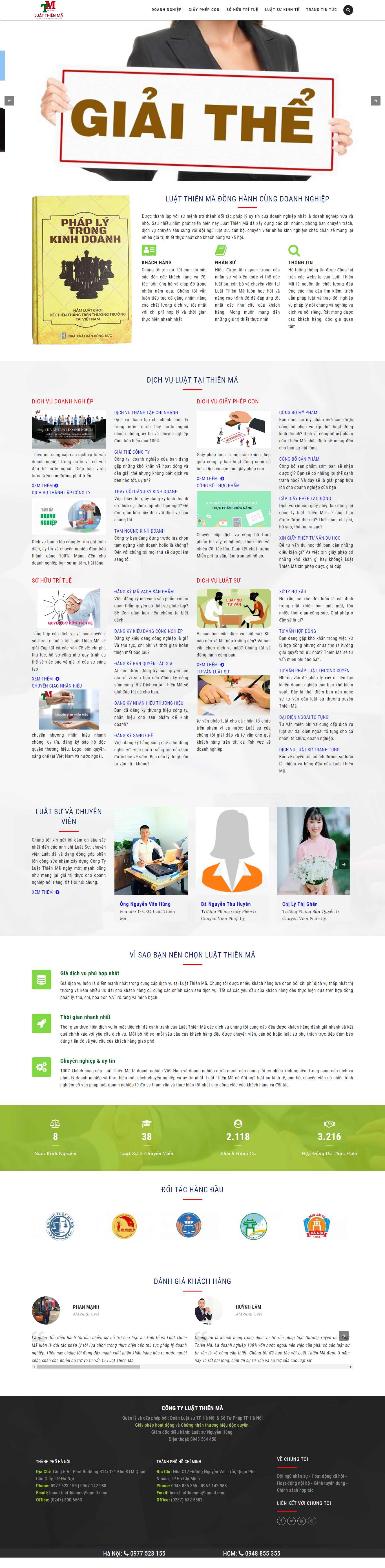 Thiết kế trang Web tư vấn pháp luật - luatthienma.com.vn