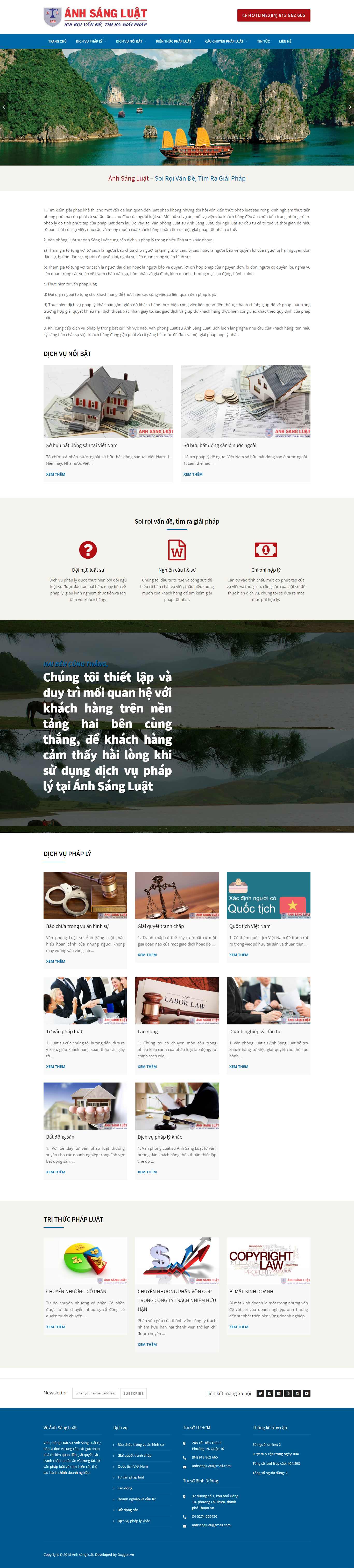 Thiết kế trang Web tư vấn pháp luật - anhsangluat.com