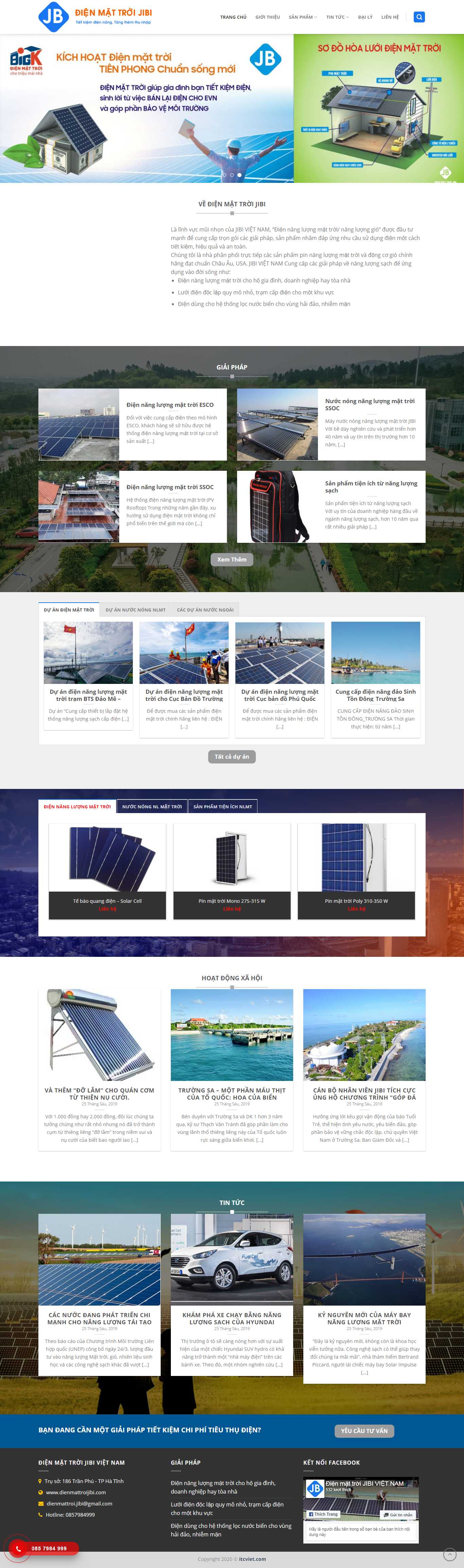 Thiết kế trang Web hệ thống điện mặt trời - dienmattroijibi.com