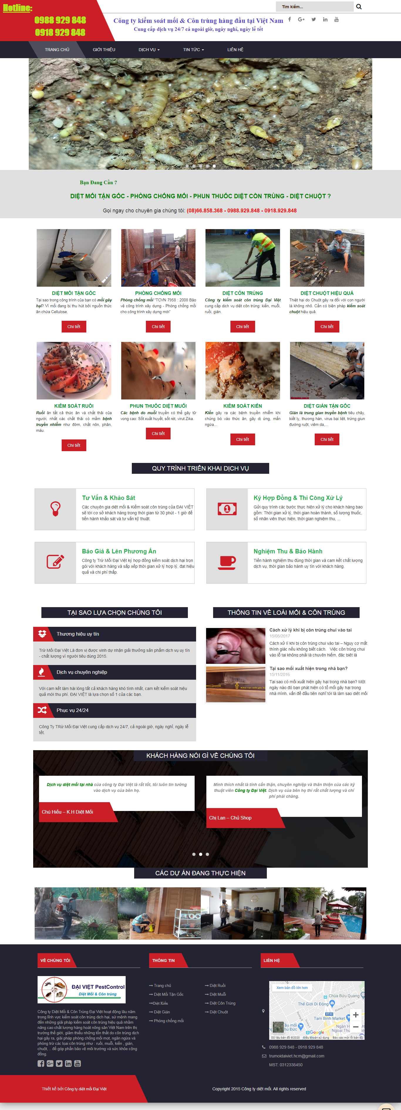 Thiết kế trang Web dịch vụ diệt mối - dichvudietmoi.vn