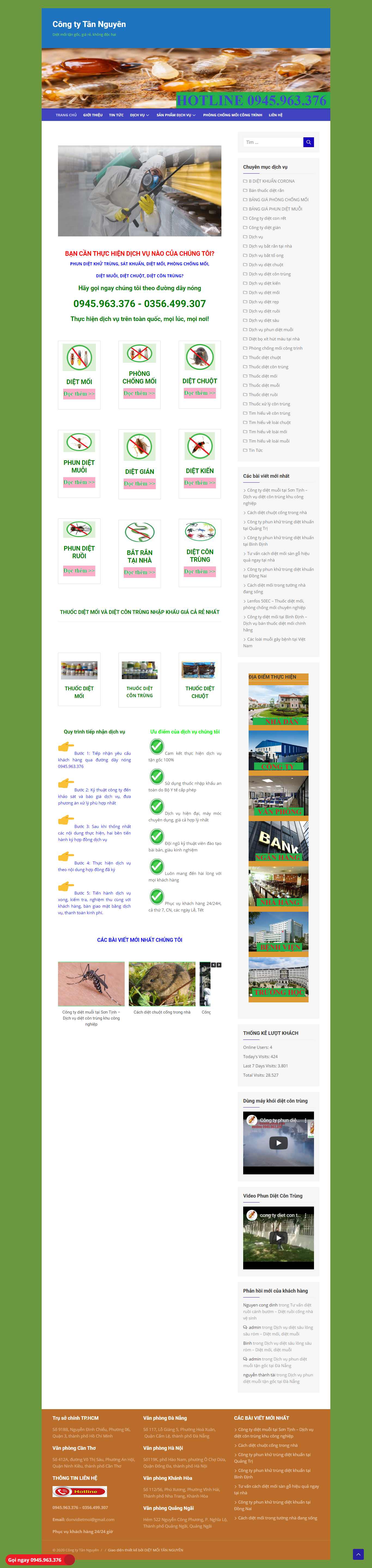 Thiết kế trang Web dịch vụ diệt mối - donvidietmoi.com