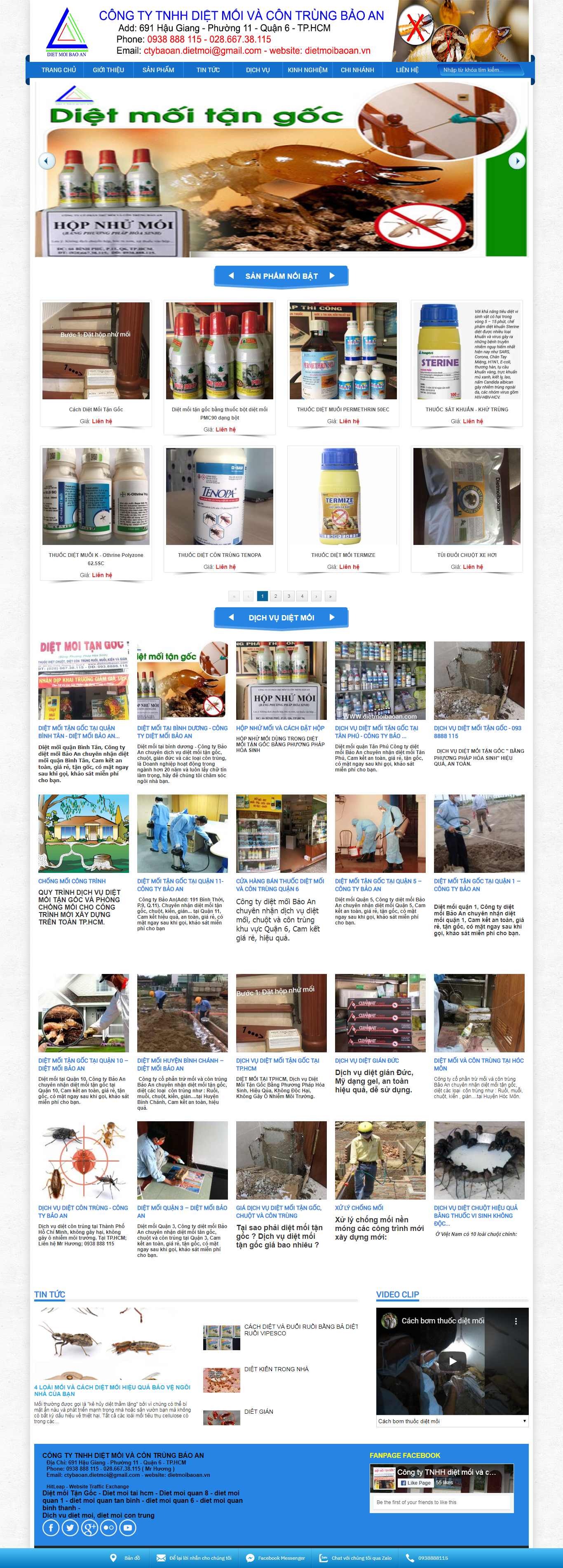 Thiết kế trang Web dịch vụ diệt mối - dietmoibaoan.vn