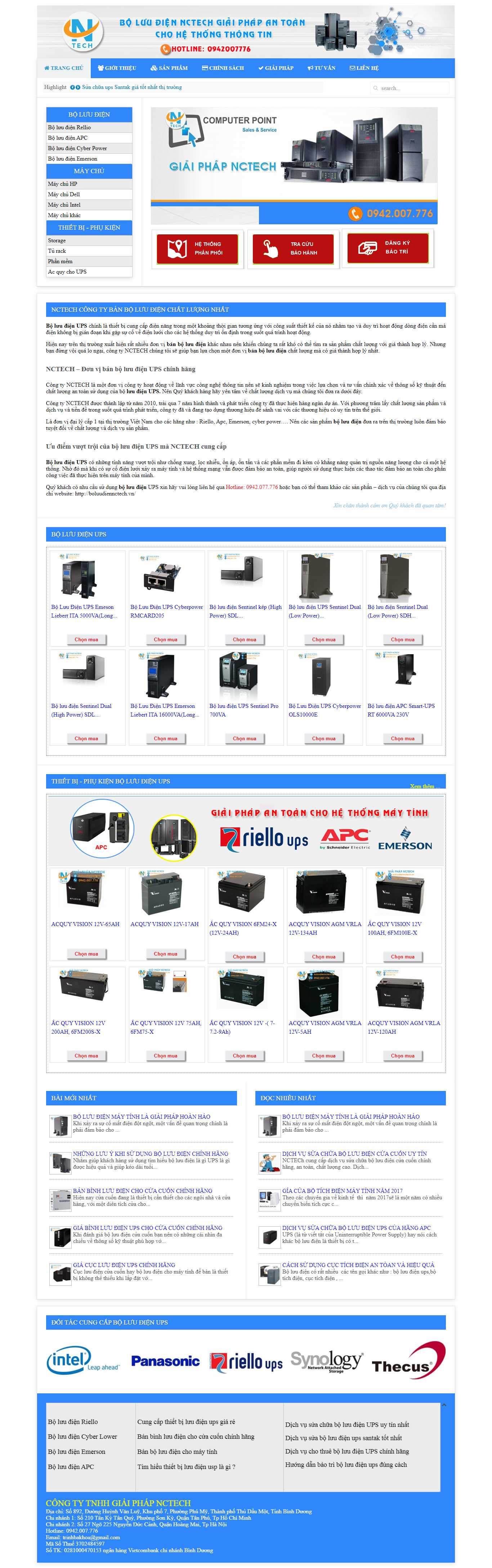 Thiết kế trang Web bộ lưu điện - boluudiennctech.vn