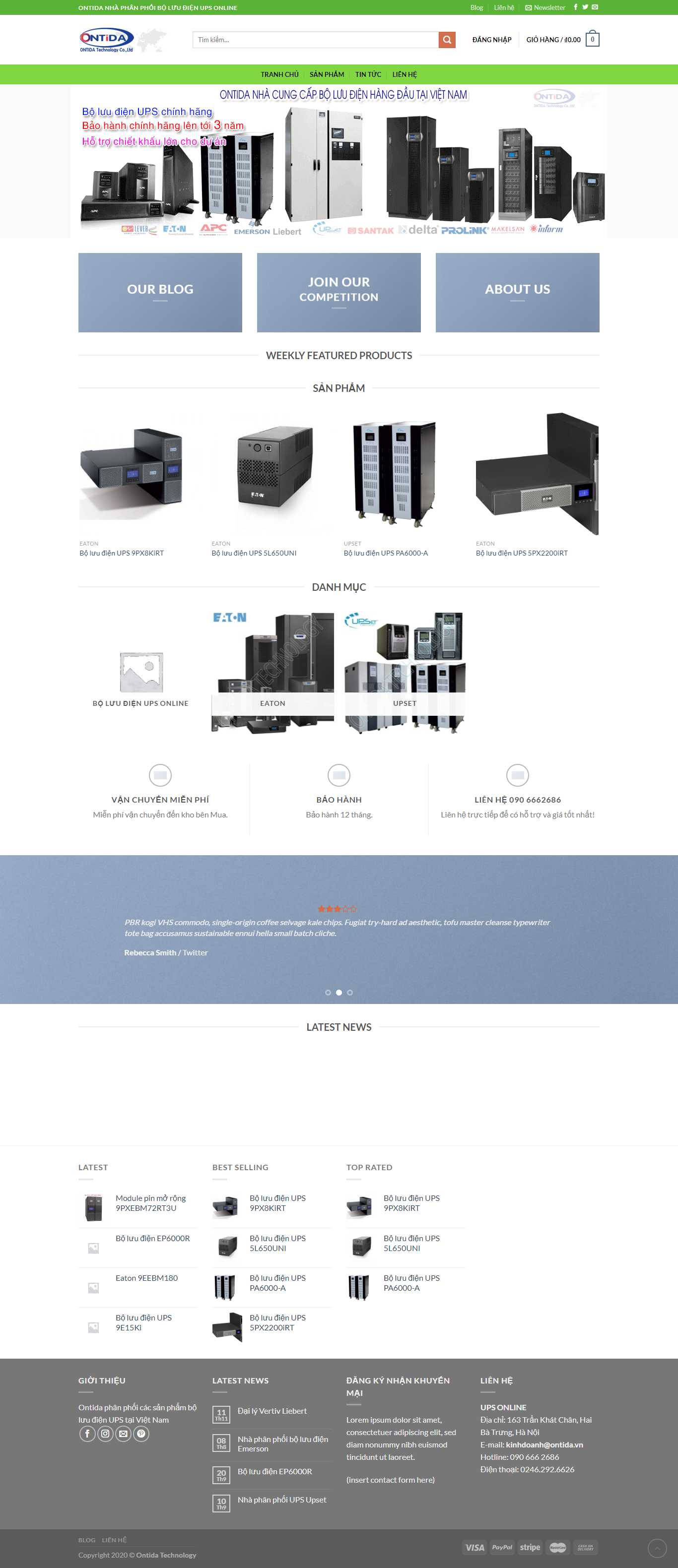 Thiết kế trang Web bộ lưu điện - boluudienups.online
