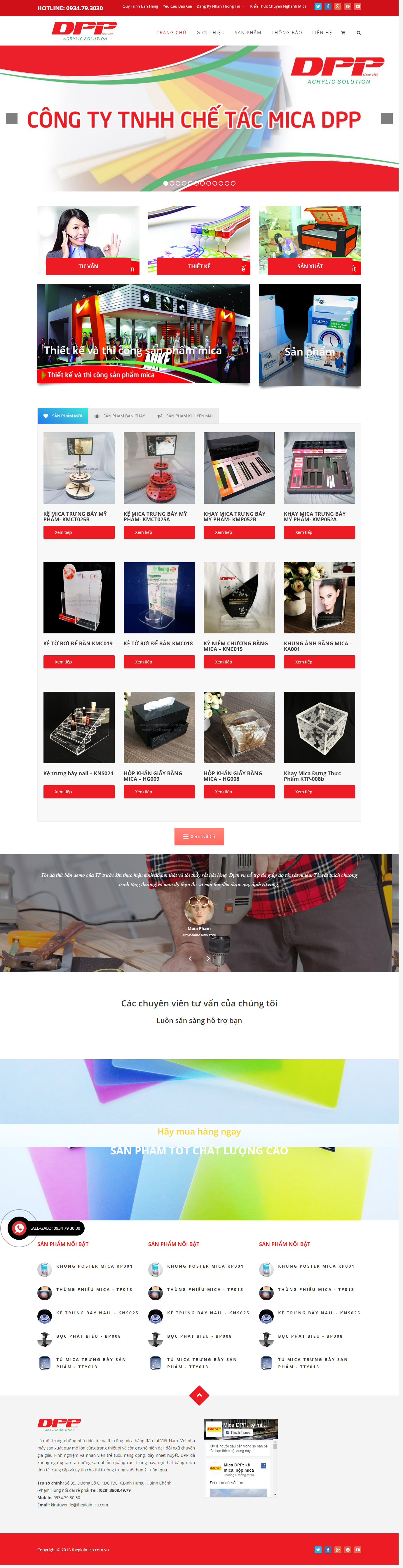 Thiết kế trang Web sản phẩm nhựa MICA - thegioimica.com.vn