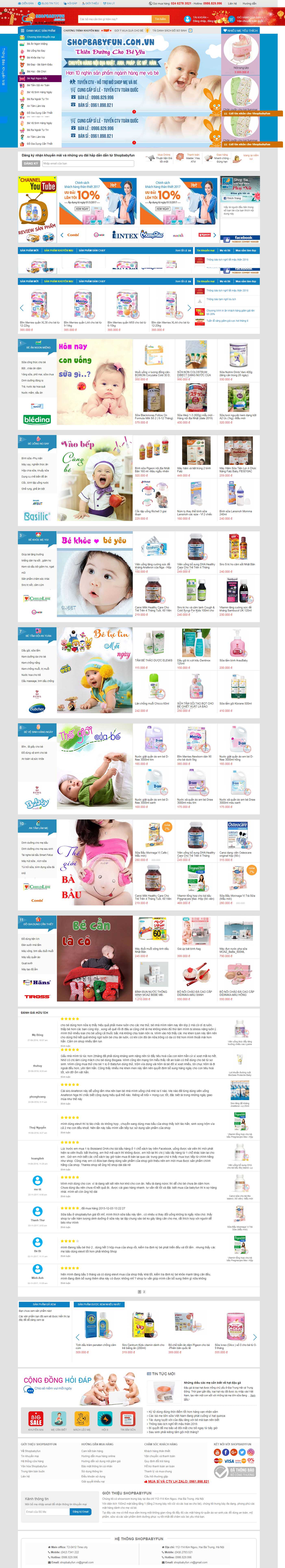 Thiết kế trang Web bỉm sữa - shopbabyfun.com.vn
