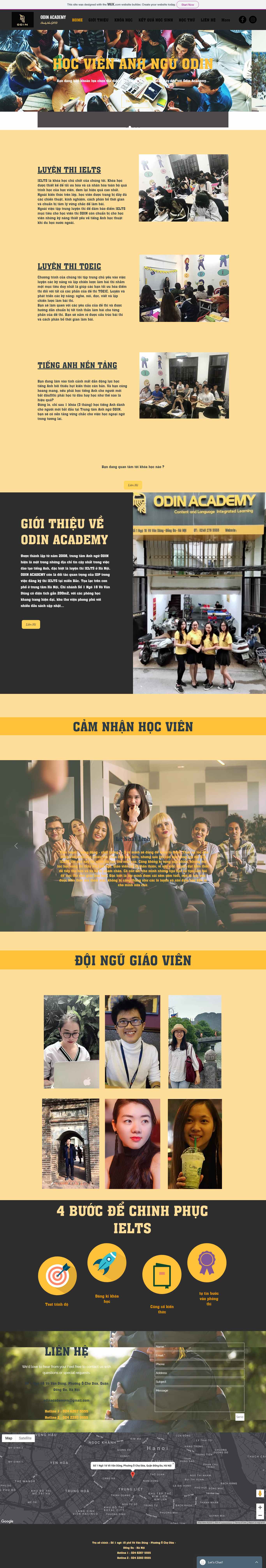 Thiết kế trang Web học viện anh ngữ - www.odinacademyvn.com