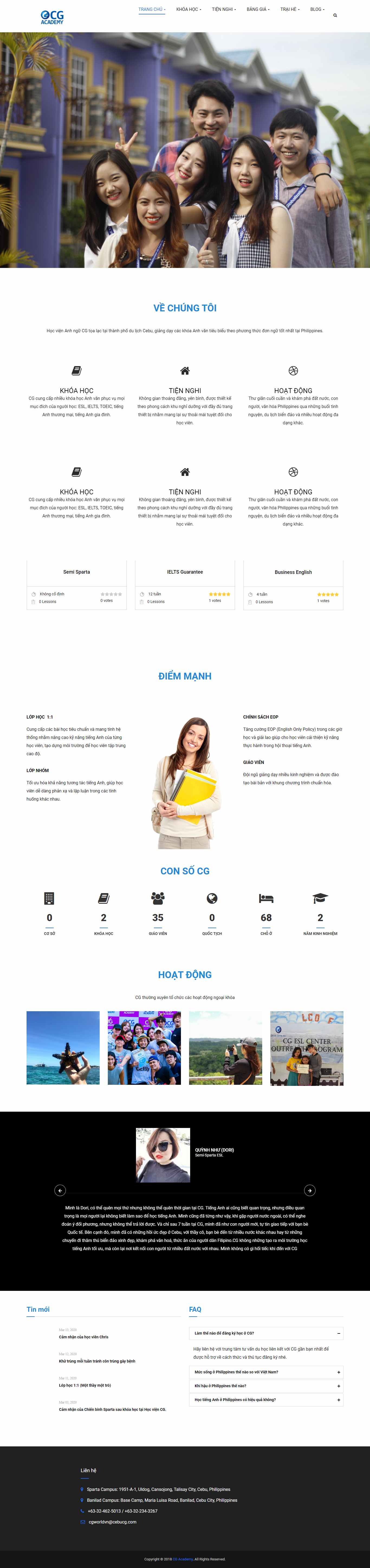 Thiết kế trang Web học viện anh ngữ - cebucg.edu.vn