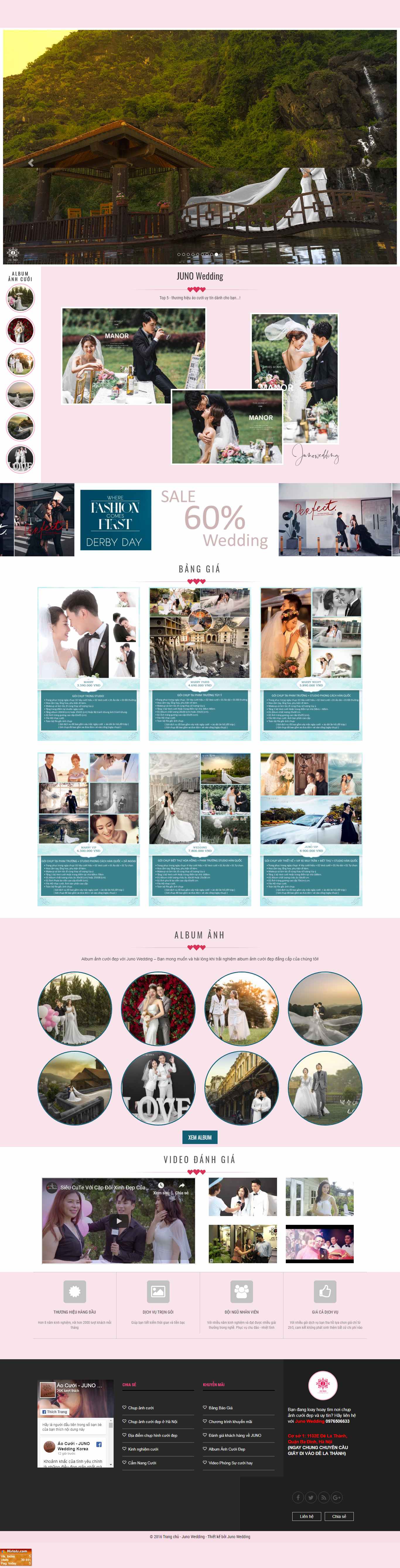 Thiết kế trang Web studio chụp ảnh cưới - junowedding.net