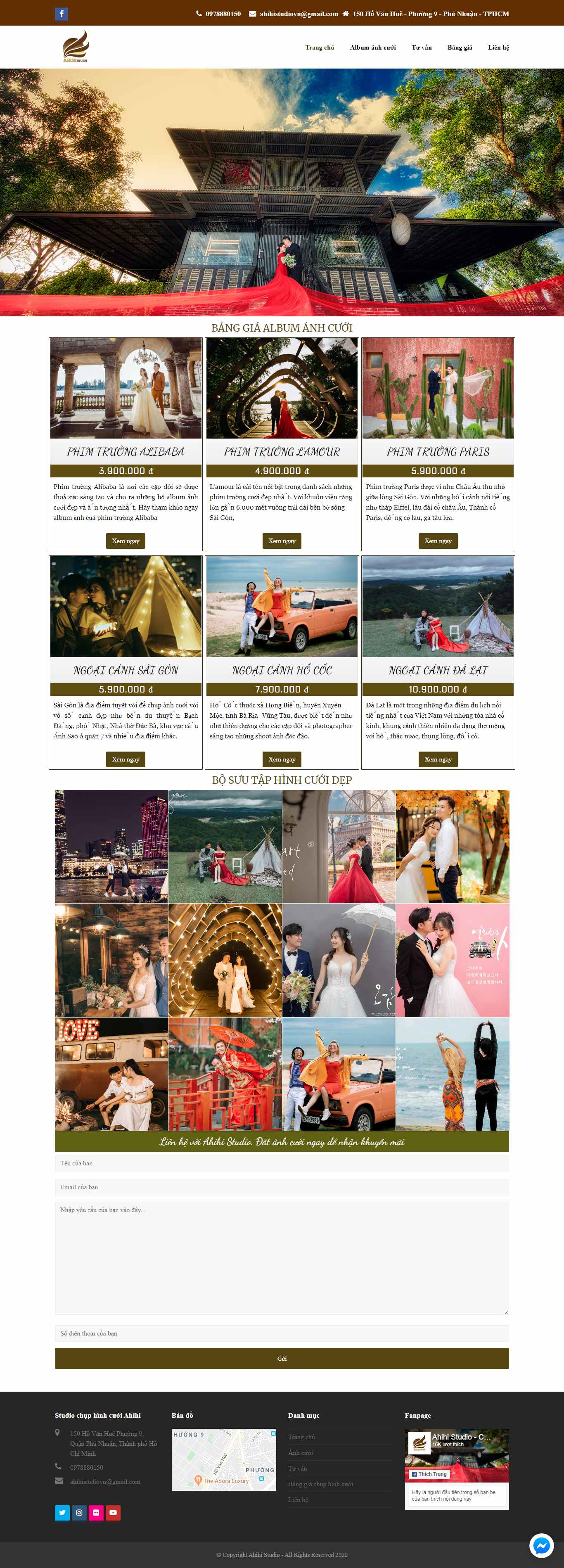 Thiết kế trang Web studio chụp ảnh cưới - ahihistudio.vn