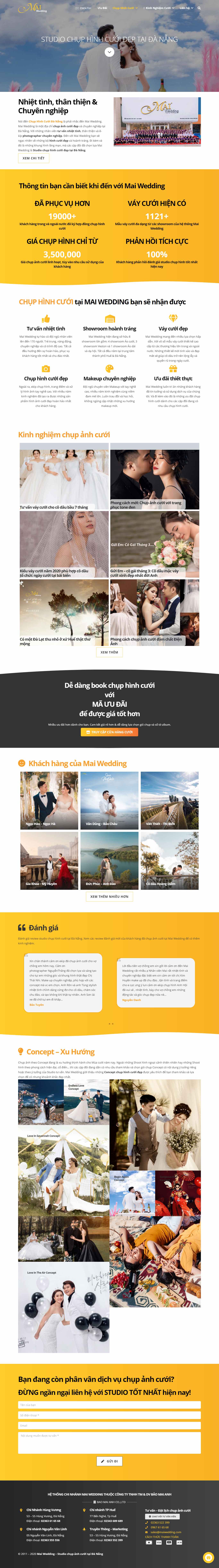 Thiết kế trang Web studio chụp ảnh cưới - mai.wedding