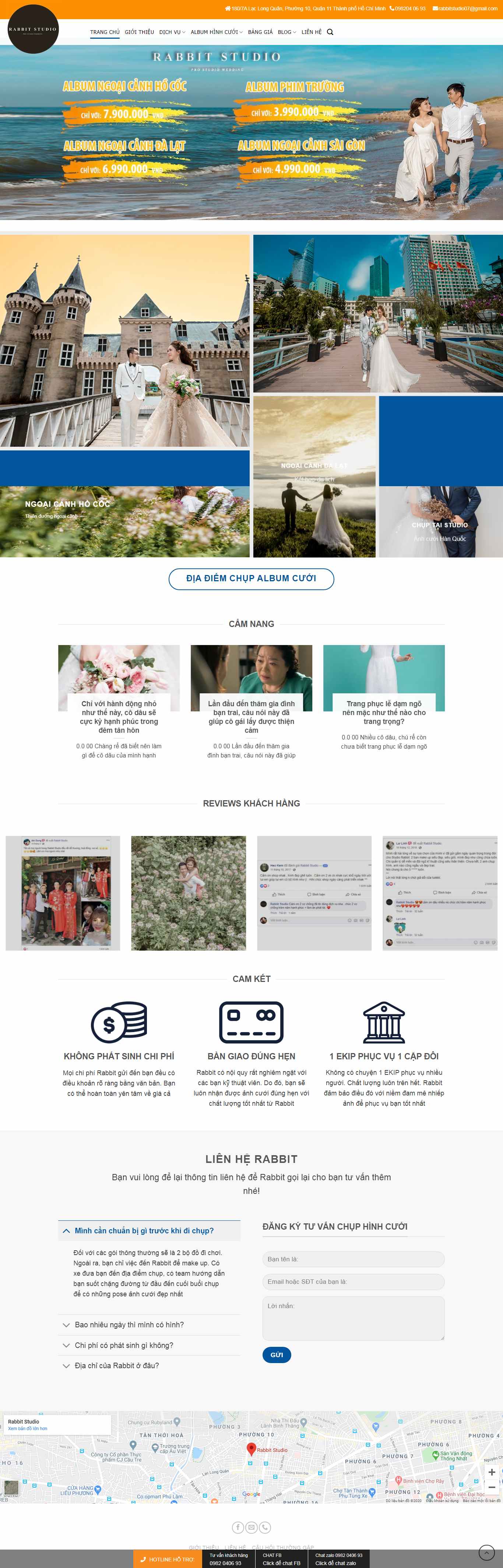 Thiết kế trang Web studio chụp ảnh cưới - rabbitstudio.vn