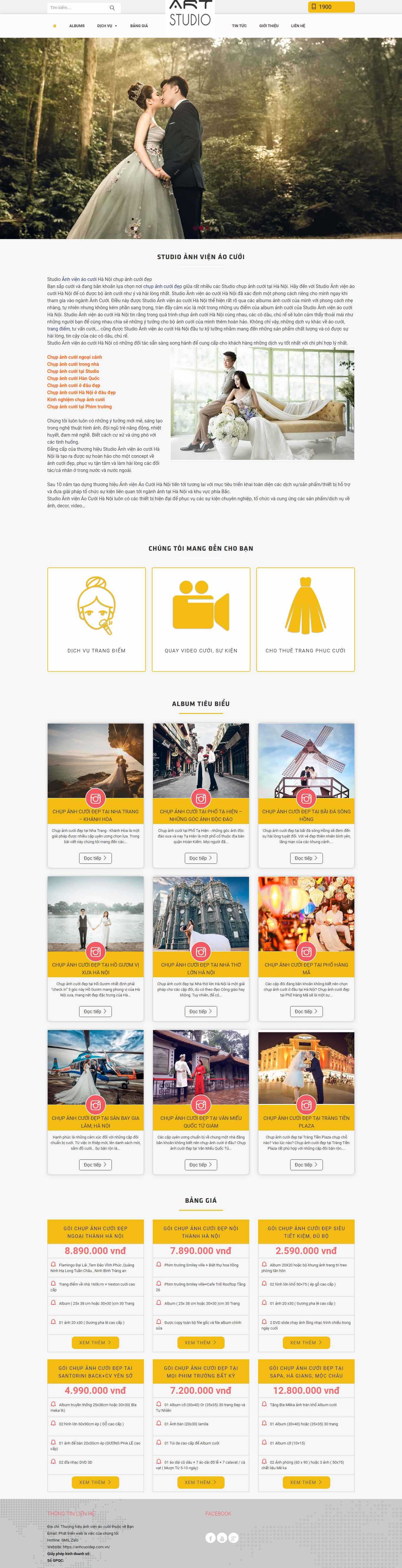 Thiết kế trang Web studio chụp ảnh cưới - anhcuoidep.com.vn