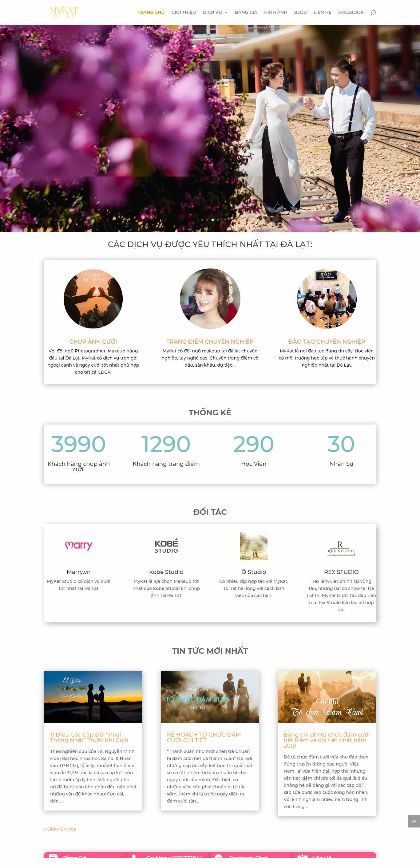 Thiết kế trang Web studio chụp ảnh cưới - mykatstudio.com